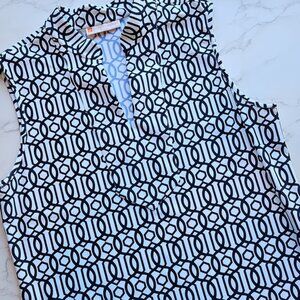 Jude Connally Black and White Geometric Patterned Blouse NO SIZE